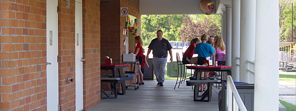 Photo of the porch at Bacci Park concession stand
